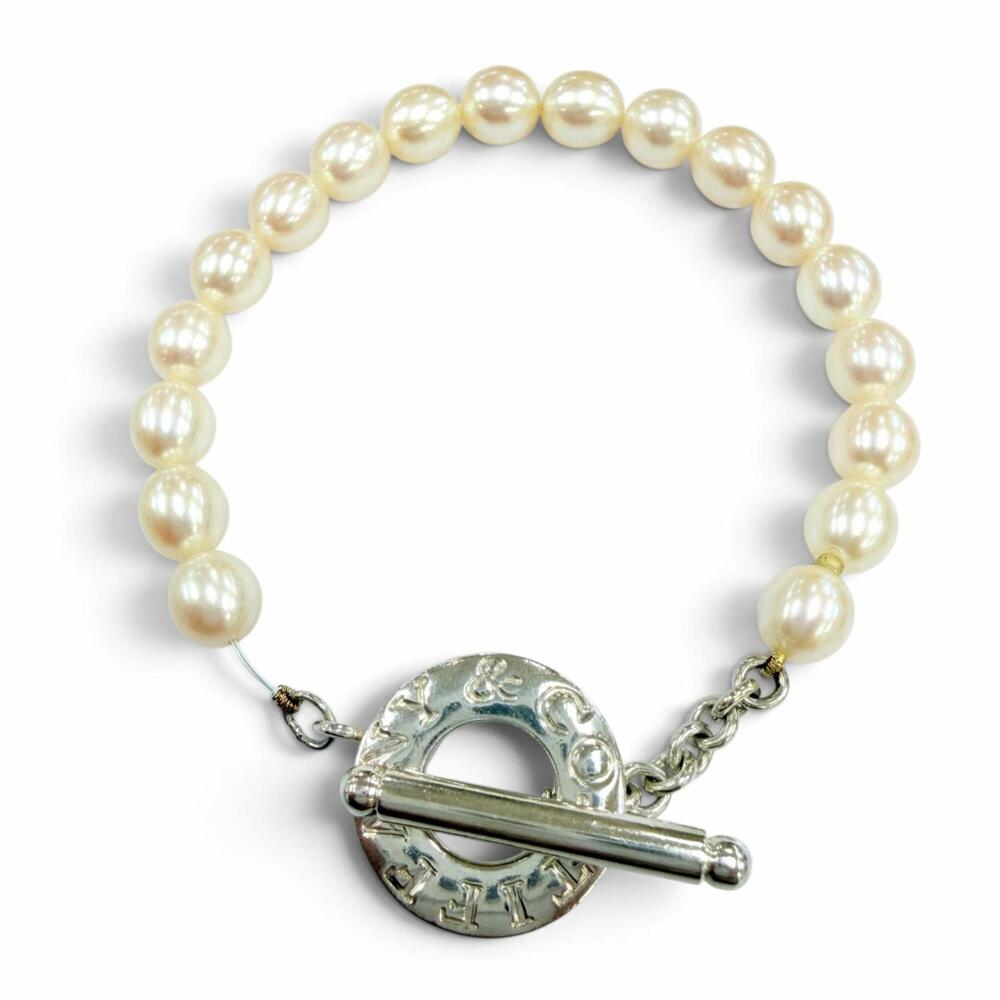 TIFFANY & CO. Silver Pearl Charm Bracelet